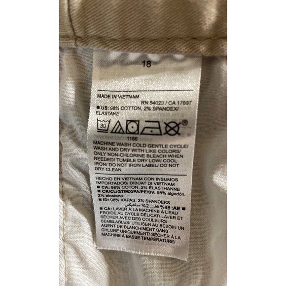 Old Navy Skinny Stretch Uniform Pants Chino Rolled Oats Khaki Womens Size 18 - Picture 7 of 8